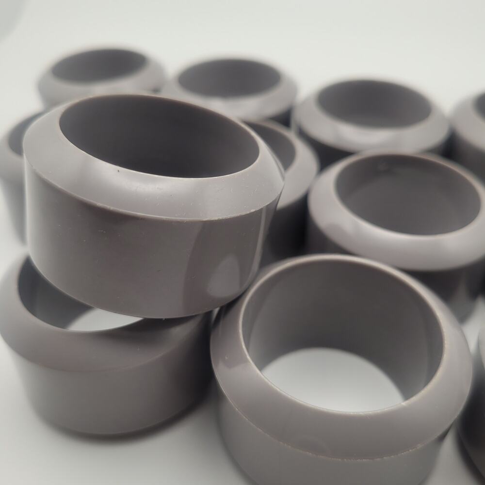 Gray Plastic Napkin Rings Set of 12 Minimalist Table Decor Tablescape Neutral